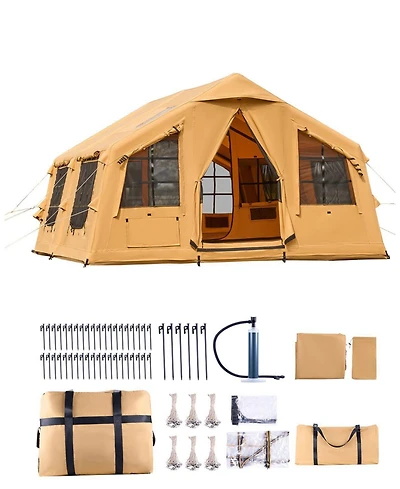 Mecale 8 to 12 Person Inflatable Glamping Tent with Skylights