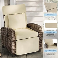 gaomon Outdoor Patio Recliner Chair with Side Table, Wicker and Cushion