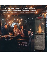 Gouun 41,000 Btu Propane Patio Heater with Tempered Glass Tube and Lockable Wheels