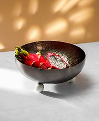 Godinger Temari Hammered Gunmetal Footed 9" Salad Bowl