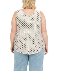 Coin 1804 Plus Polka Dot Bubble Crinkley Double Tank Top