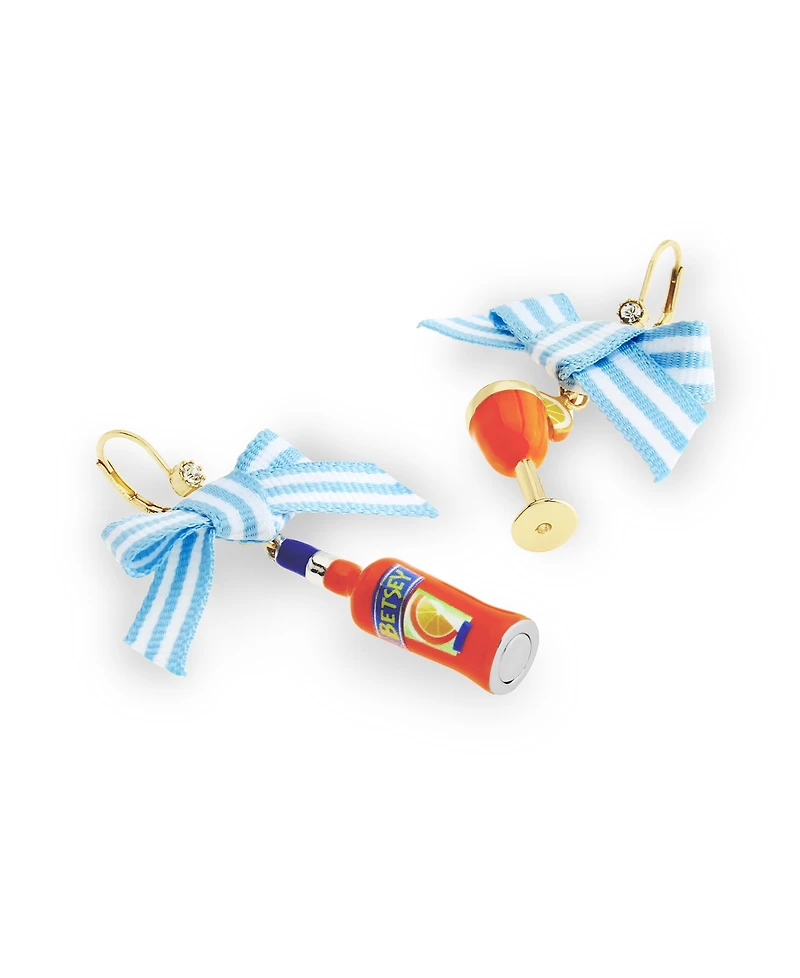 Betsey Johnson Orange Girl Dinner Betsey Spritz Drop Earrings