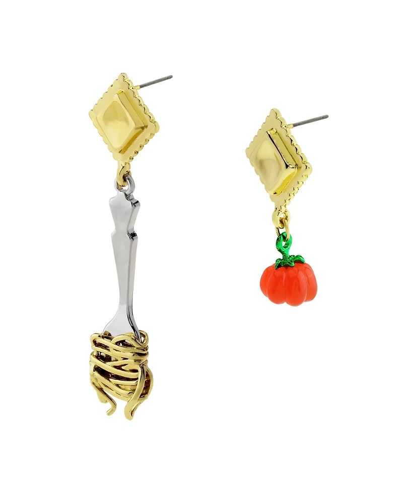 Betsey Johnson Red Girl Dinner Pasta Tomato Drop Earrings