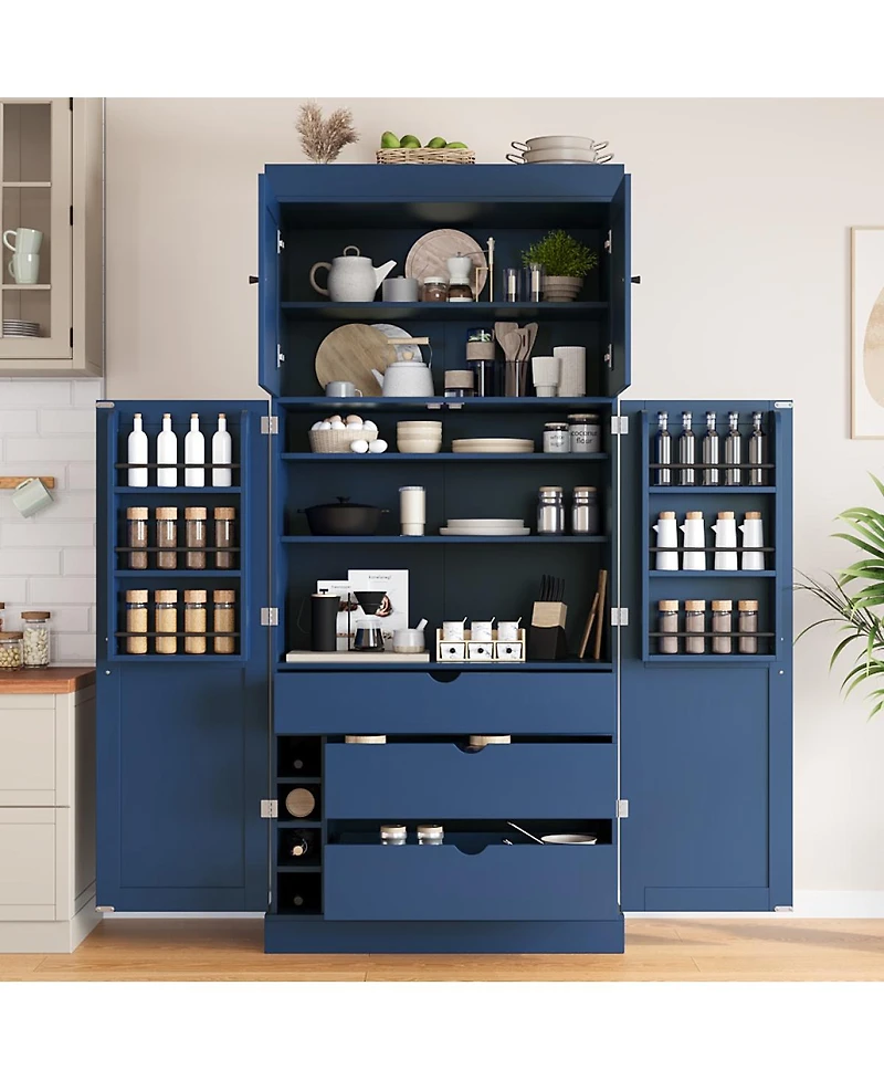Streamdale Furniture Shaker Pantry Cabinet w/ Shelves, Drawers