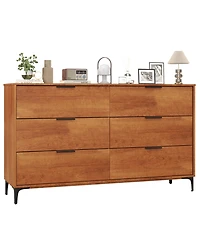Gouun 6-Drawer Dresser with Interlock System for Bedroom Living Room