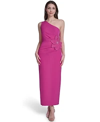 Eliza J Women's One-Shoulder Pleated Midi Dress