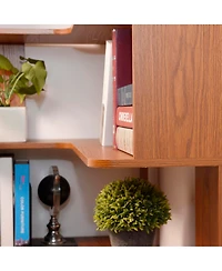 Streamdale Furniture 90cm L-Shape 5-Tier Corner Bookshelf with Anti-Tip