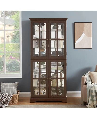 Streamdale Furniture Glass Door Curio Display Cabinet