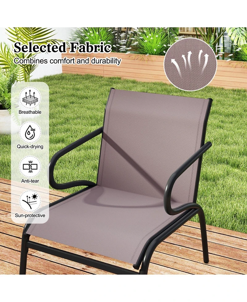 Sugift Modern Patio Chairs Set of 2 with Breathable Fabric for Porch