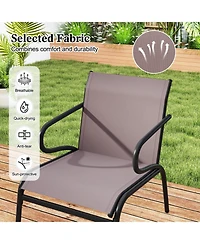 Sugift Modern Patio Chairs Set of 2 with Breathable Fabric for Porch