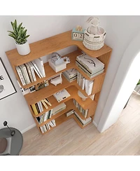 Streamdale Furniture 90cm Freestanding Corner Bookshelf with Anti-Tip Device