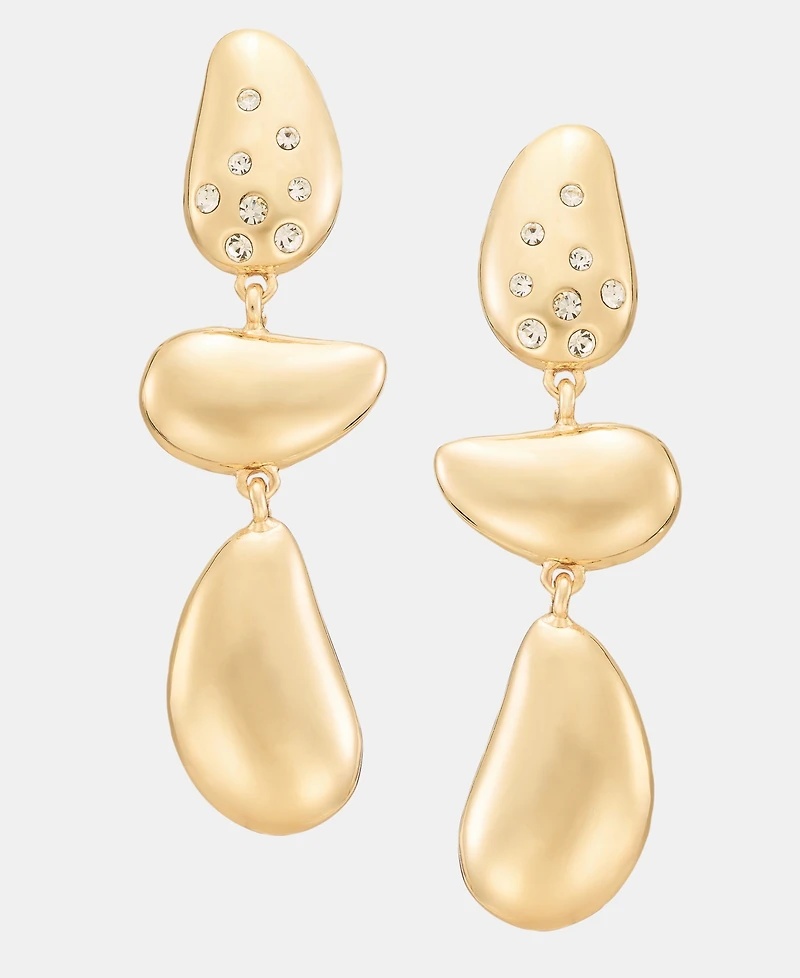 I.n.c. International Concepts Pave Tear-Shape Triple Drop Earrings, Macy's Exclusive