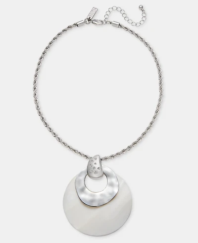 I.n.c. International Concepts Crystal & Shell Pendant Necklace, 16" + 3" extender, Macy's Exclusive