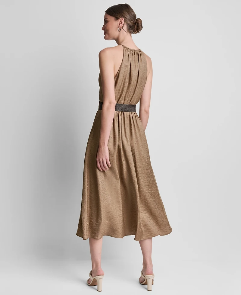 Dkny Women's Sleeveless Halter Midi Dress