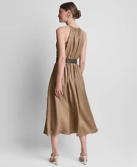 Dkny Women's Sleeveless Halter Midi Dress