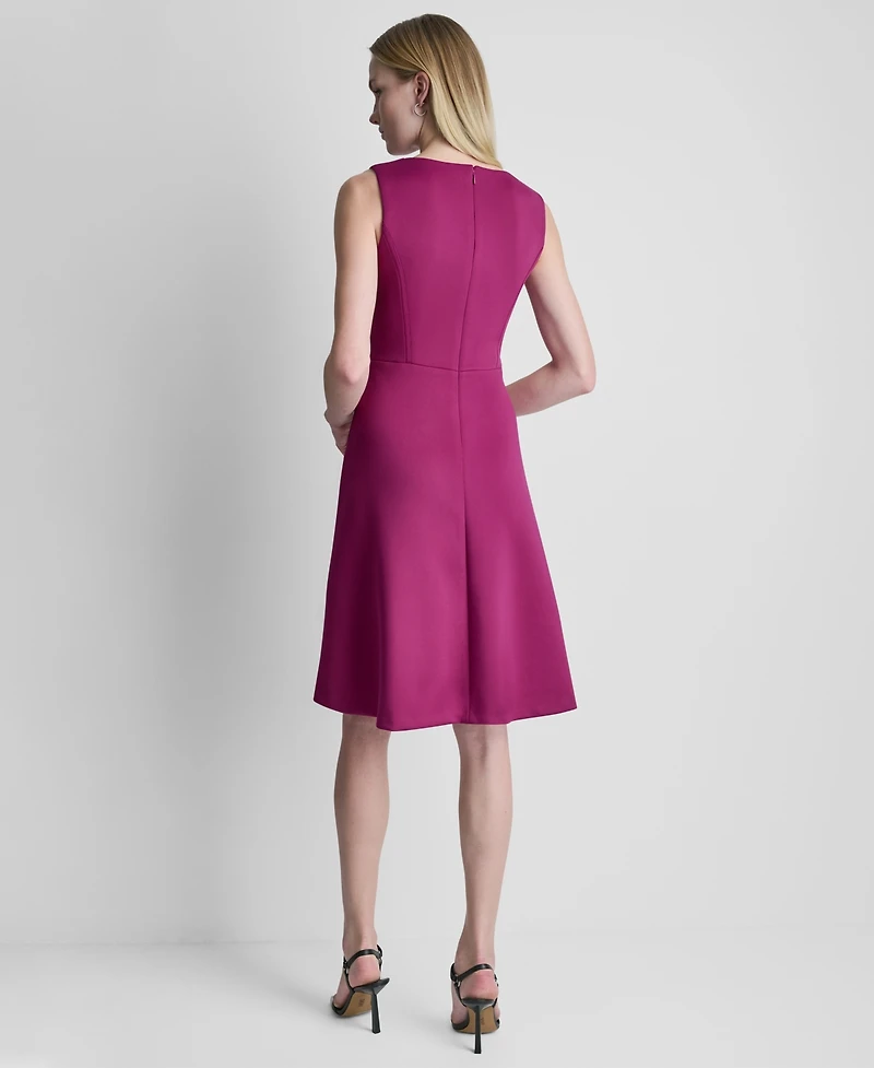 Dkny Women's Sleeveless Zip-Front Crewneck Dress