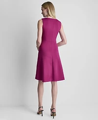 Dkny Women's Sleeveless Zip-Front Crewneck Dress