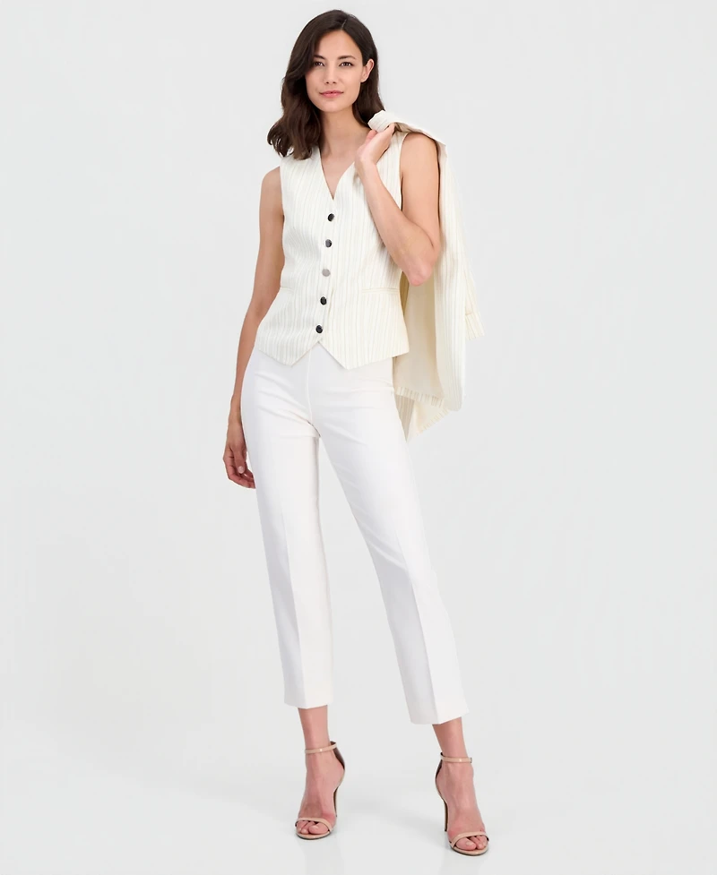 T Tahari Women's Sleeveless Button-Front Vest