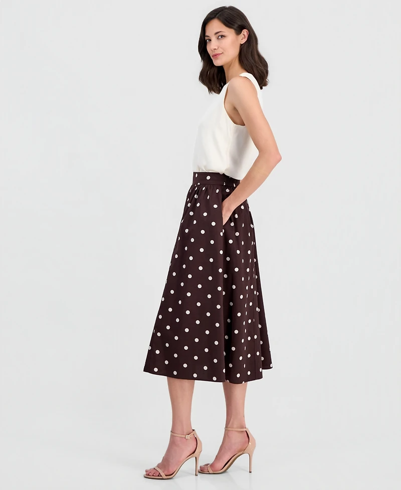T Tahari Women's Printed Pull-On Midi Skirt