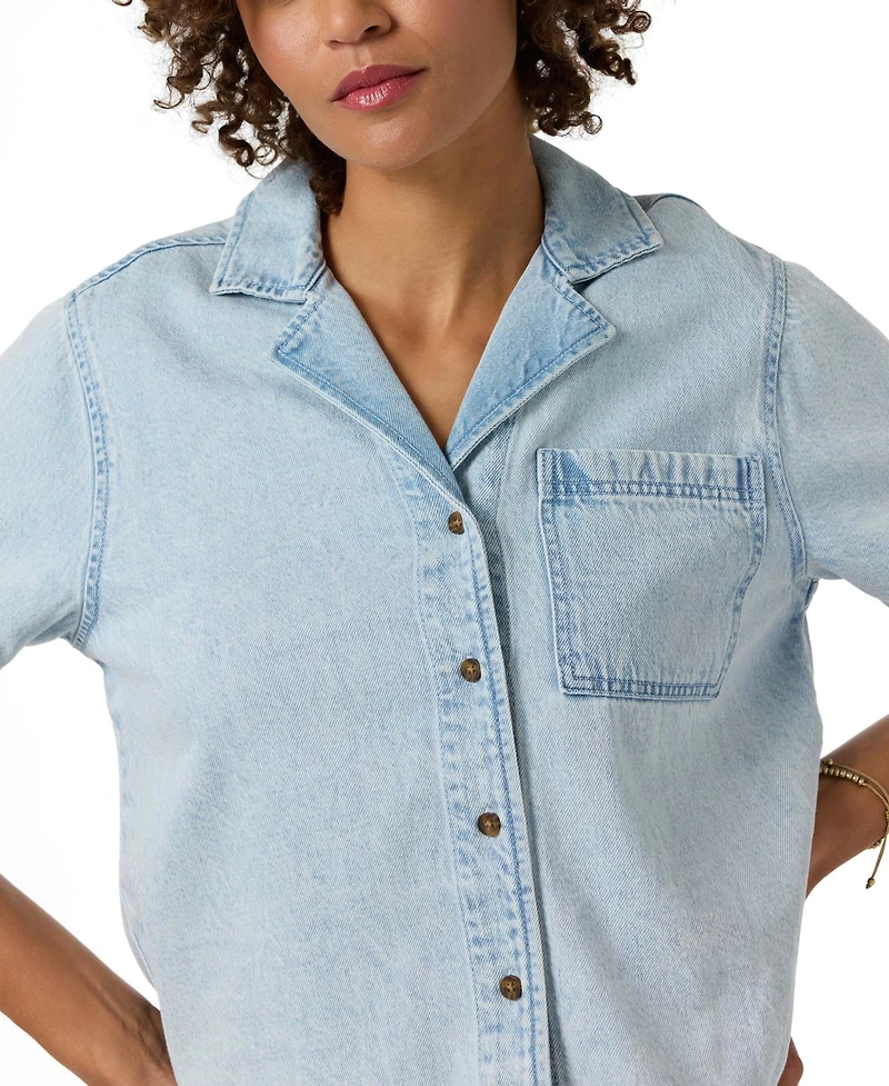 O'Neill Women's Og Channing Short-Sleeve Cotton Denim Shirt