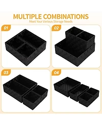 Gnuadz 4-piece Woven Storage Baskets Cube Bin Organizer Drawer Gift Basket