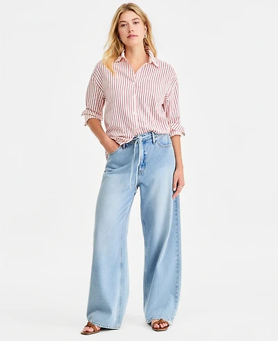 On 34th Women's High-Rise Wide-Leg Soft Denim Jeans, Regular & Short, Macy's Exclusive