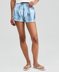 And Now This Women's Cotton Plaid Pull-On Bubble Shorts, Macy's