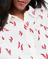On 34th Trendy Plus Set Pepper Toss Shirt, Macy's Exclusive