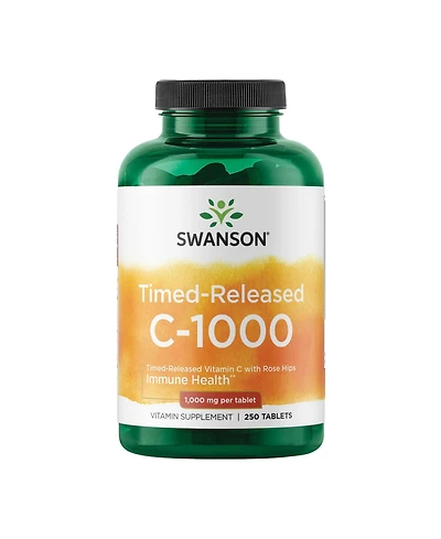 Swanson TimedRelease Vitamin C with Rose Hips Immune System Support Skin Cardiovascular Health Antioxidant Supplement 1000 mg 250 Tablets