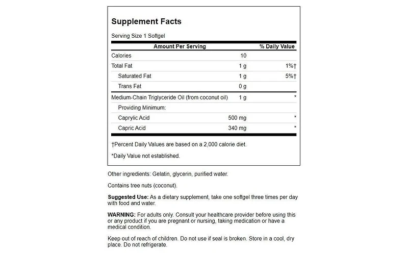 Swanson Pharmaceutical Grade Mct Pure 1000 Milligrams 90 Sgels