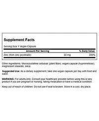 Swanson Zinc Picolinate Mineral Supplement, Prostate, Vision and Immune Support, Body Preferred Chelated Zinc, 22 mg, 60 Capsules