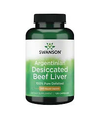 Swanson 100% Pure Defatted Desiccated Beef Liver 500 Milligrams 120 Capsules