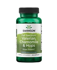 Swanson Valerian, Chamomile and Hops Full Spectrum Herbal Supplement for Relaxation and Comfort - Supports Mind and Body Wellness