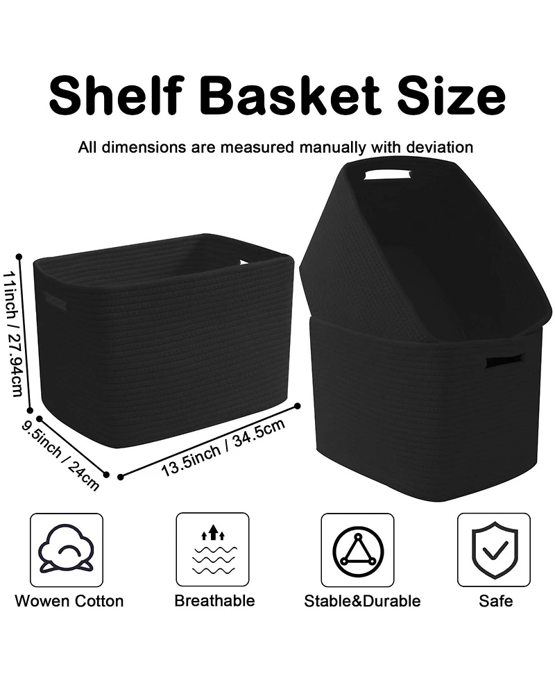 Gnuadz 3 Pack Woven Storage Baskets Organizing Bins Home Organization Gift Basket