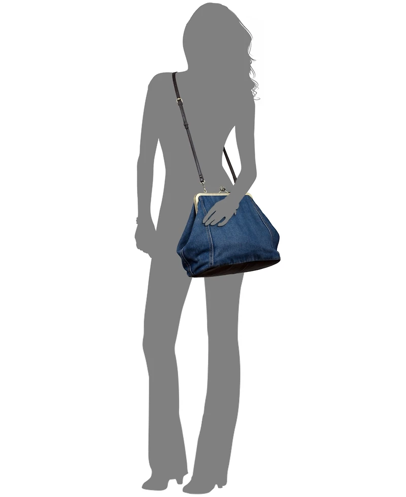 Patricia Nash Vivienne Medium Denim Frame Clutch Handbag