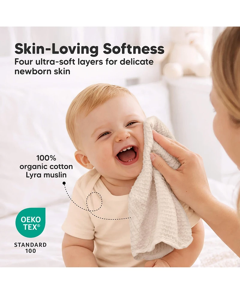 KeaBabies 10 Pack Lyra Muslin Baby Washcloths Large 12x12 Soft Absorbent Cotton Wash Cloths Burp Rags Face Cloth Towel