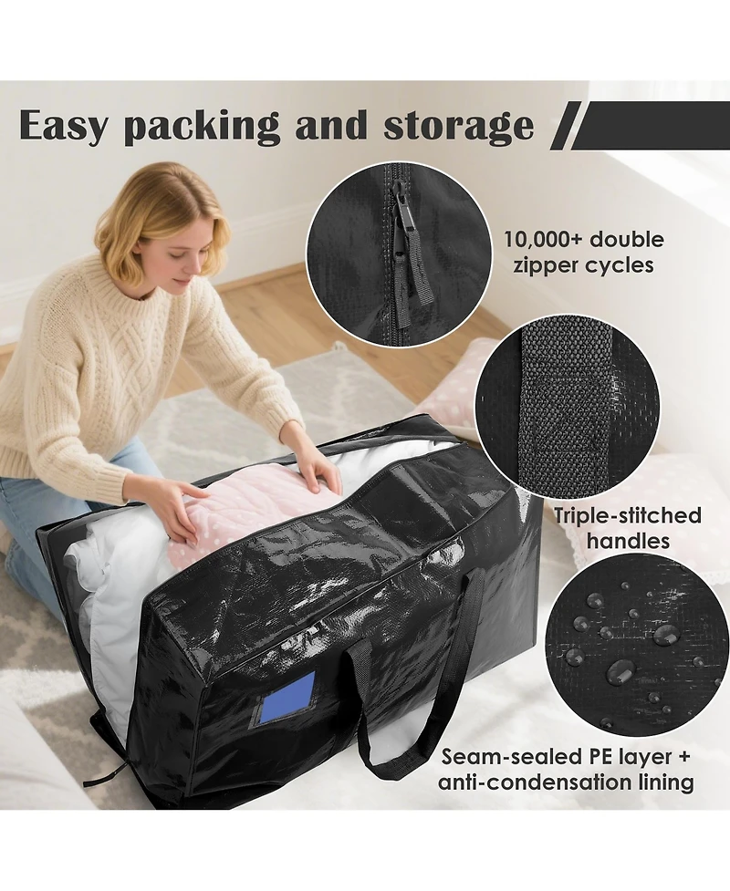 Gnuadz 6 Pack Heavy Duty Moving Bags with Reinforced Zipper