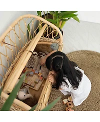 Momiji Callie Handcrafted Rattan Kids Storage Bench Couch - Wicker