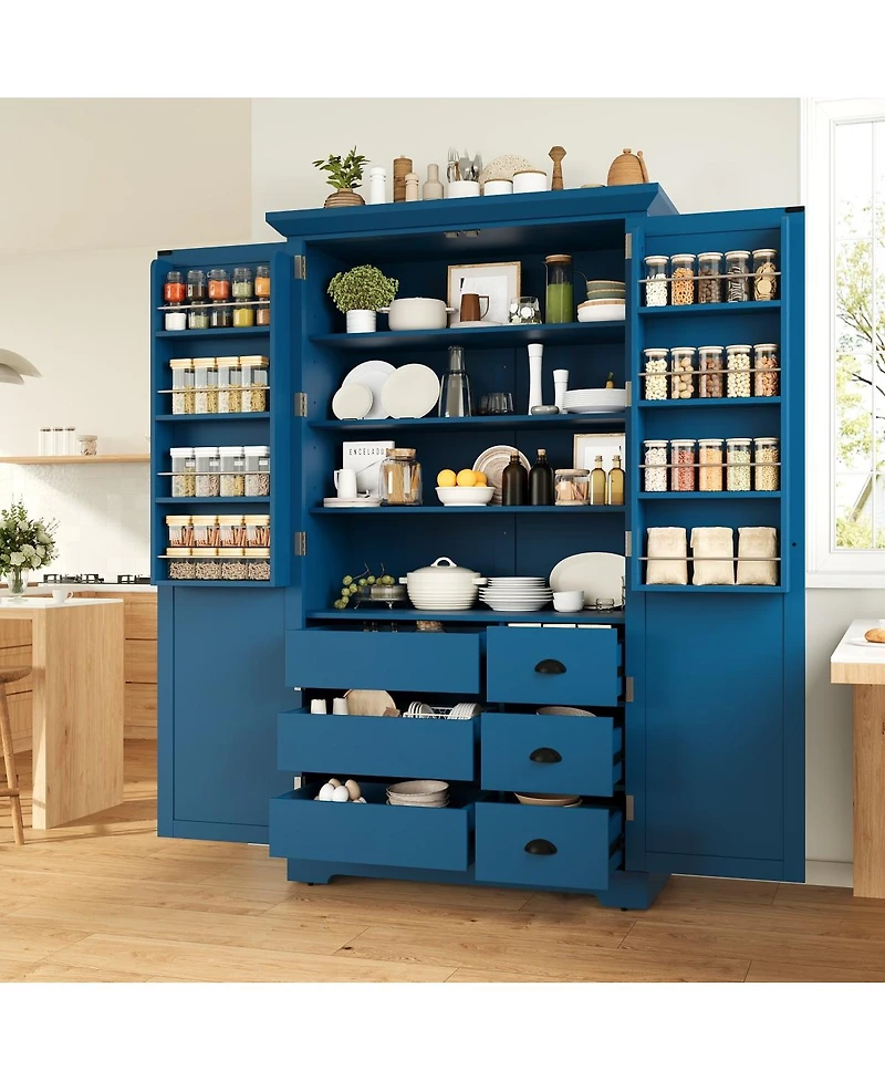 Streamdale Furniture Shaker Pantry Cabinet with Drawers and Shelves