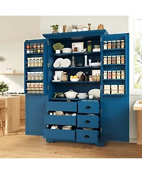 Streamdale Furniture Shaker Pantry Cabinet with Drawers and Shelves