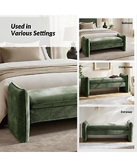 Hulala Home Ella Modern Chenille Fabric Upholstered Bench