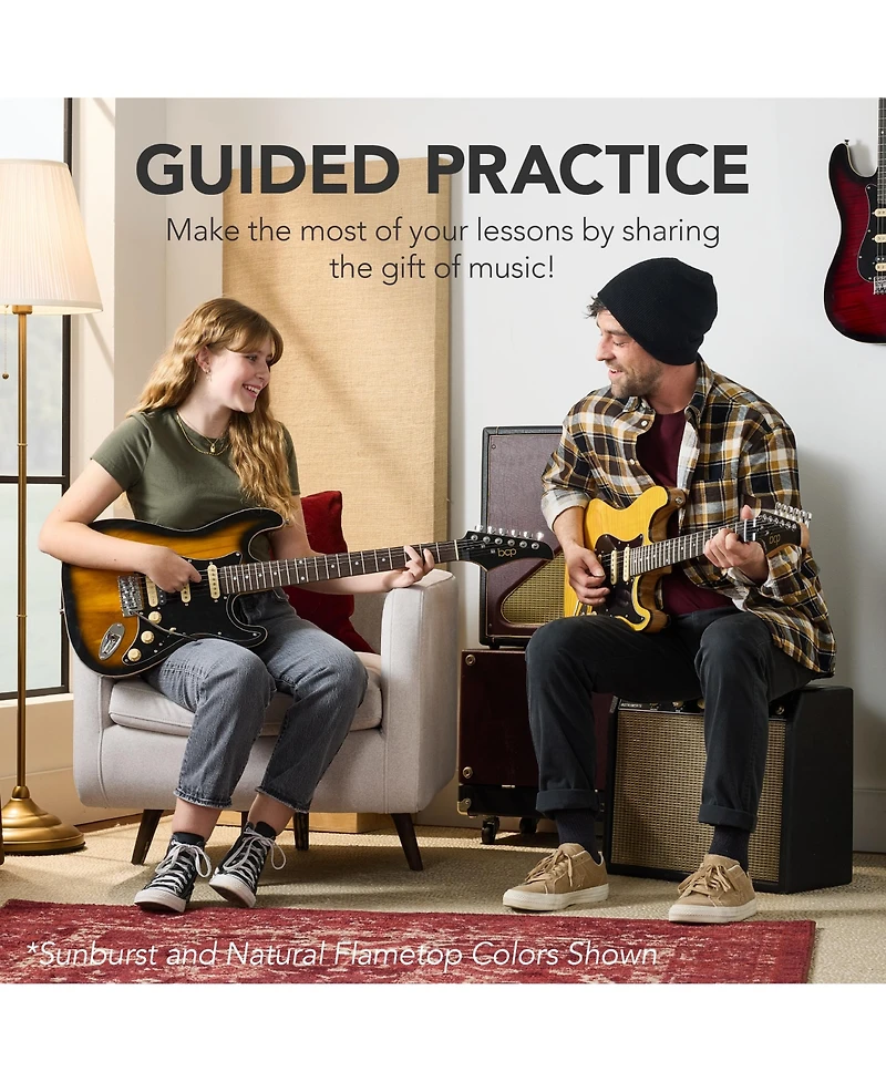 Best Choice Products Beginner Electric Guitar Kit w/ Headphone Amp, Padded Gig-Bag, Headphones