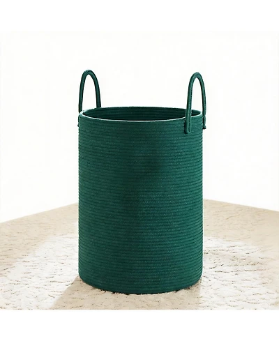 Gnuadz Woven Cotton Rope Hamper for Clothes Storage