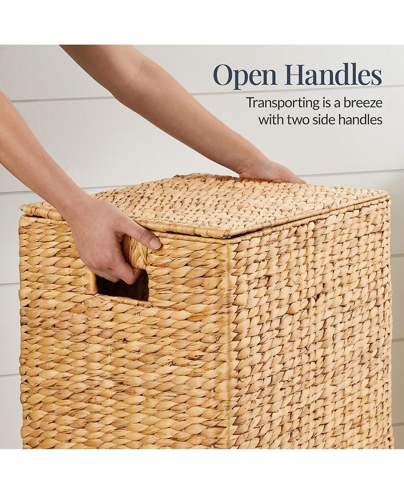 Best Choice Products Laundry Hamper w/ Lid, Handwoven Laundry Basket, w/ Removable Liner and Built-in Handles