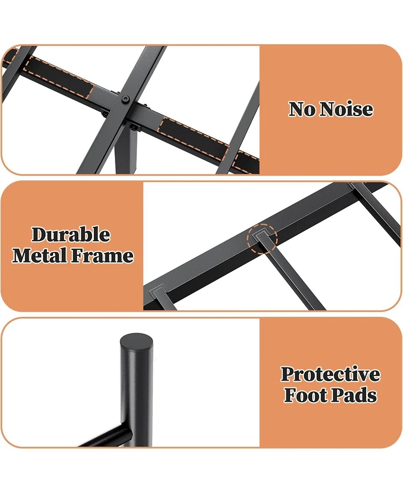 gaomon Metal Platform Bed Frame with Graphic Headboard Under Bed Storage