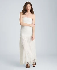 Kenneth Cole Women's Strapless Mesh Maxi Dress