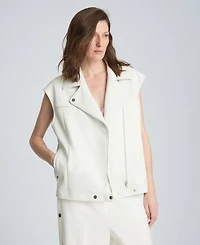 Kenneth Cole Women's Boxy Moto Sleeveless Vest