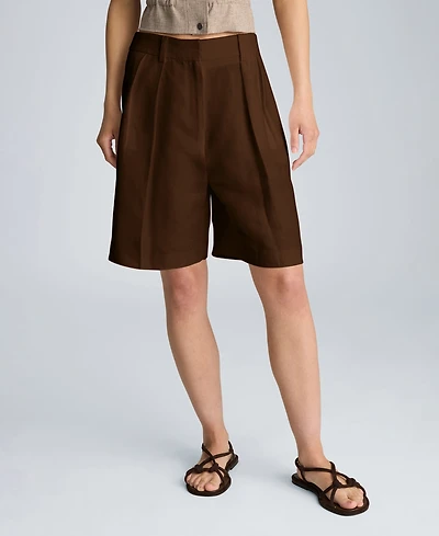 Kenneth Cole Women's High-Rise Pleated Shorts