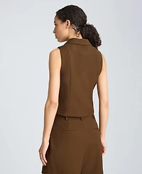 Kenneth Cole Women's Fitted Notch Collar Sleeveless Vest