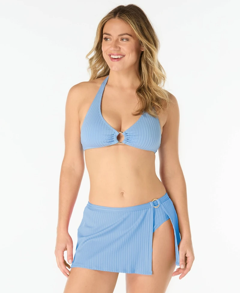 Michael Kors Women's Logo Ring Halter Bikini Top